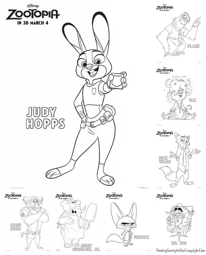 Free Zootopia Coloring Pages, Download Free Clip Art, Free Clip Art on  Clipart Library