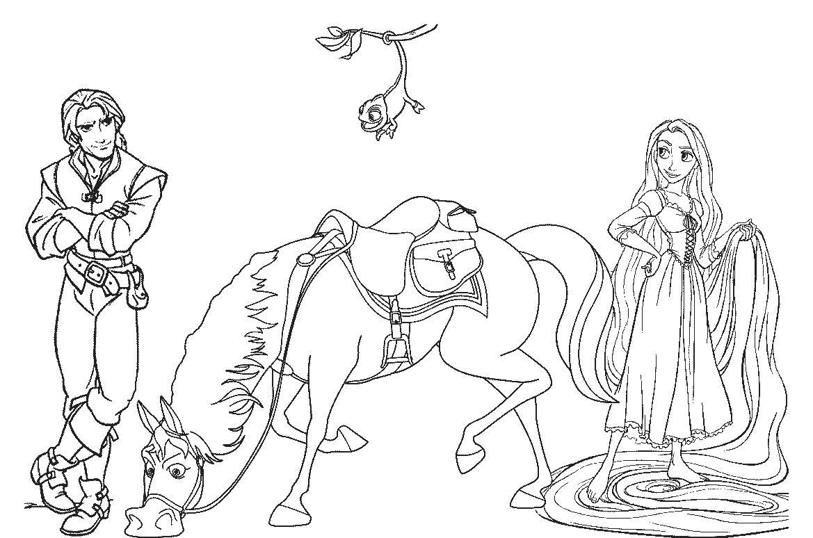Tangled Disney Horse Coloring Pages | Cartoon Coloring pages of ...