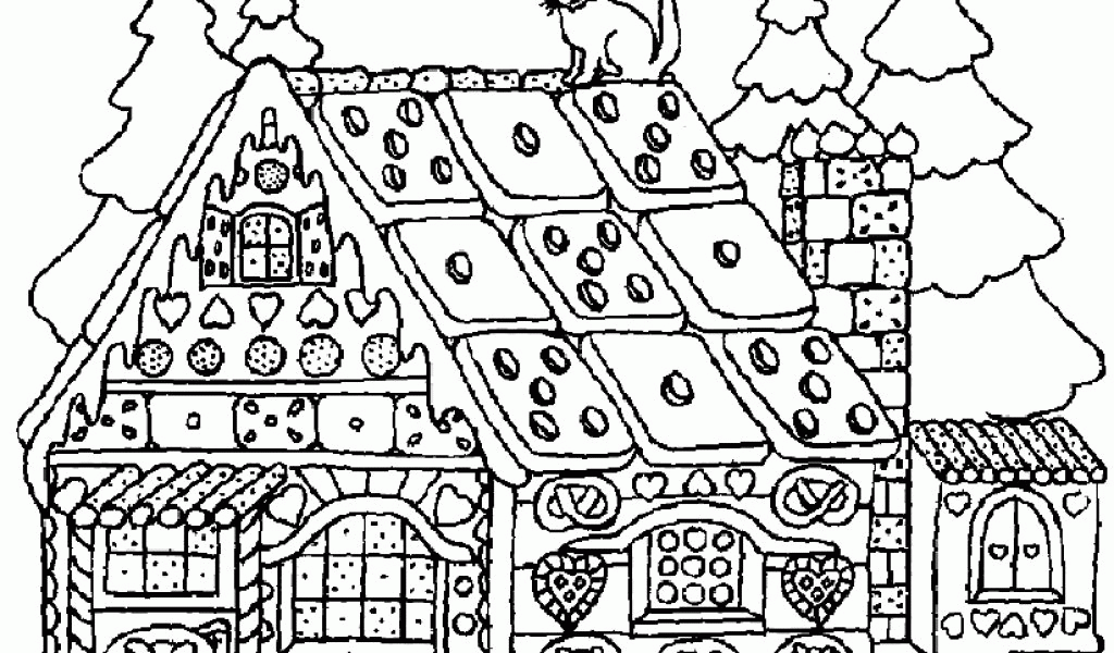 gingerbread house coloring pages to print | Clipart Image Collection