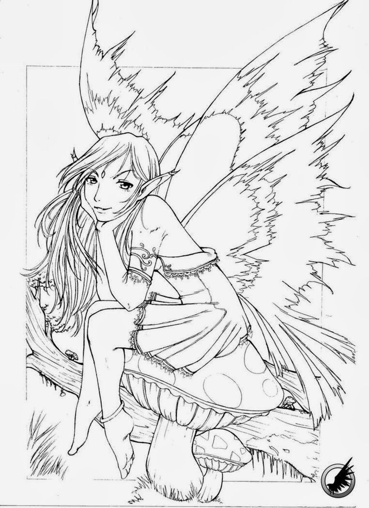 Adult Fairies Coloring Pages Printable, or print fairy download or ...