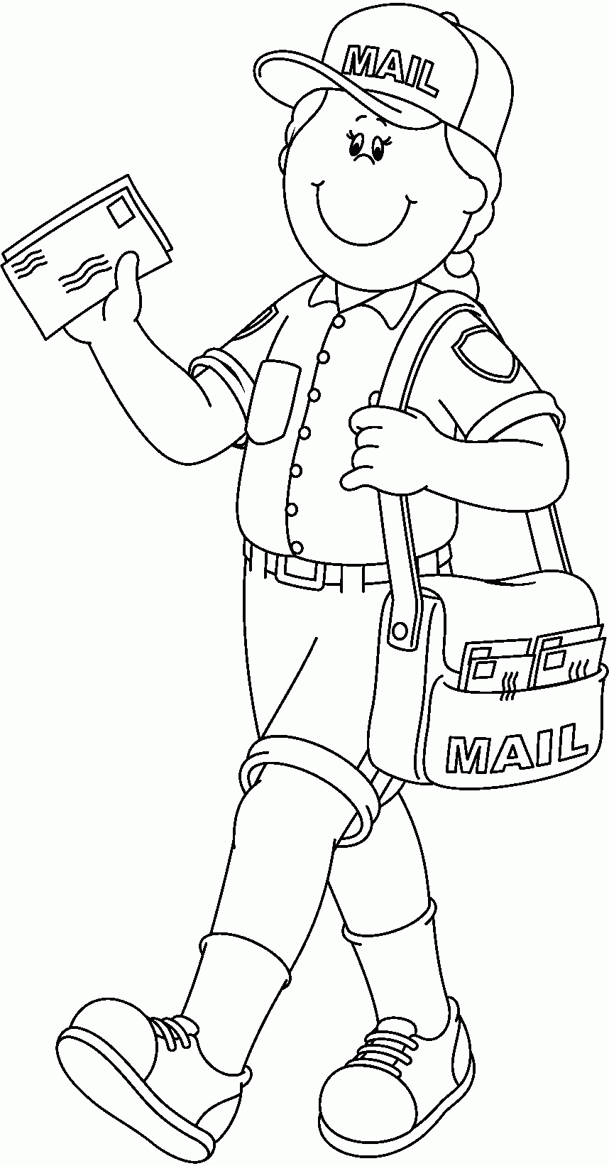 10 Pics of Mailman Community Helper Coloring Pages - Community ...