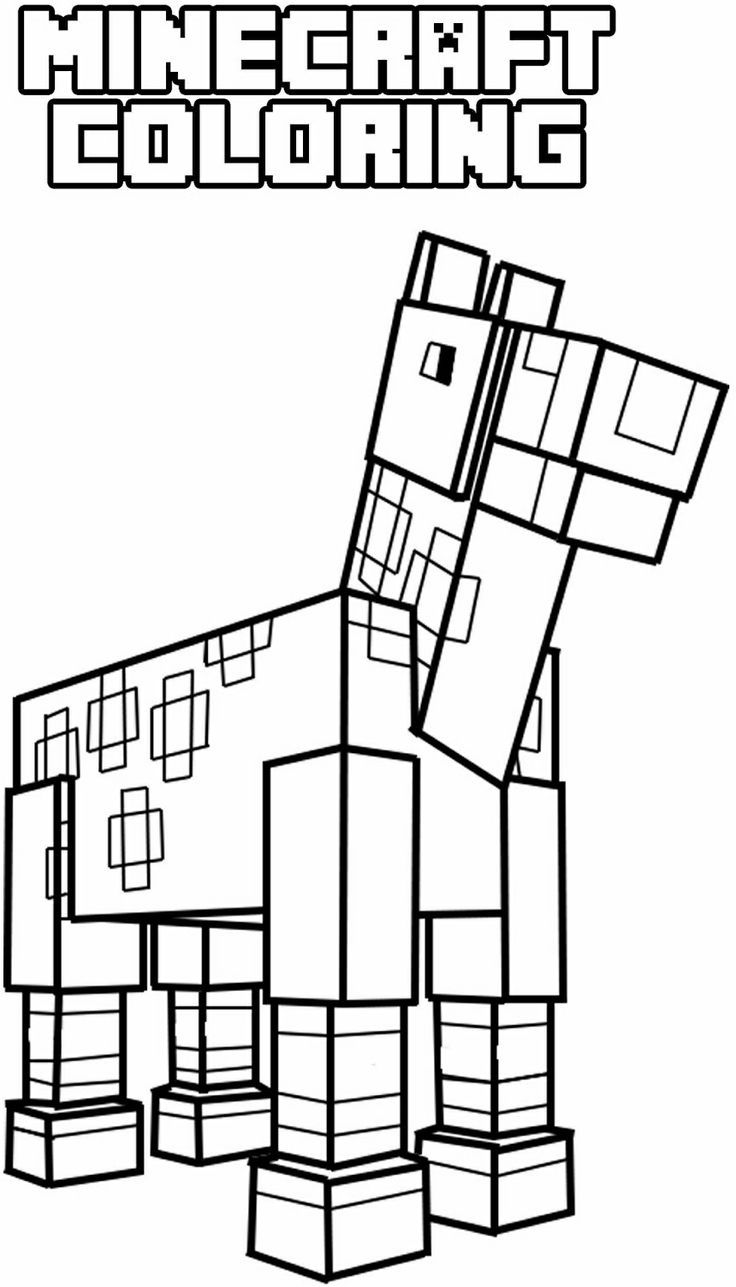 Minecraft Horse | Coloring pages for children at the library ...