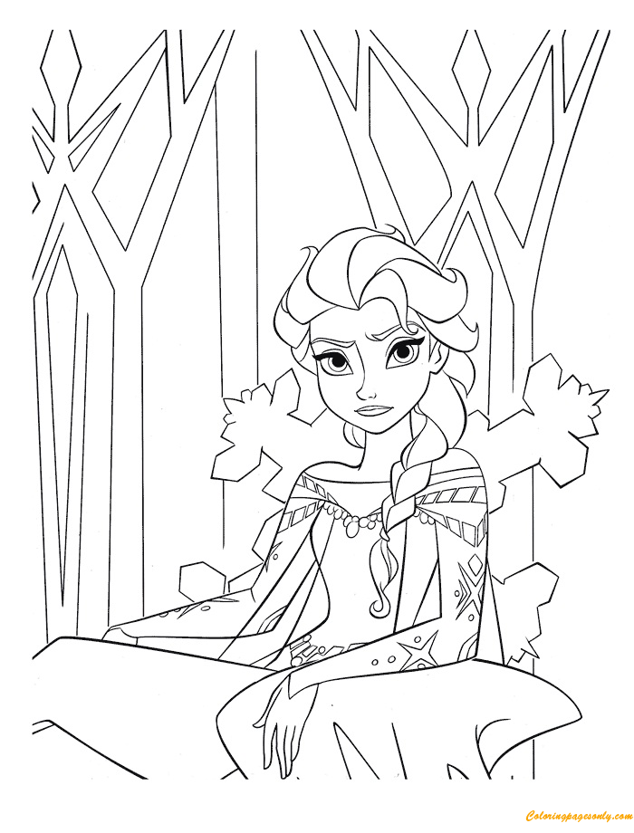 Elsa In The Ice Castle Coloring Pages - Cartoons Coloring Pages - Coloring  Pages For Kids And Adults