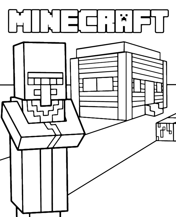 Minecraft coloring sheet villager - Topcoloringpages.net