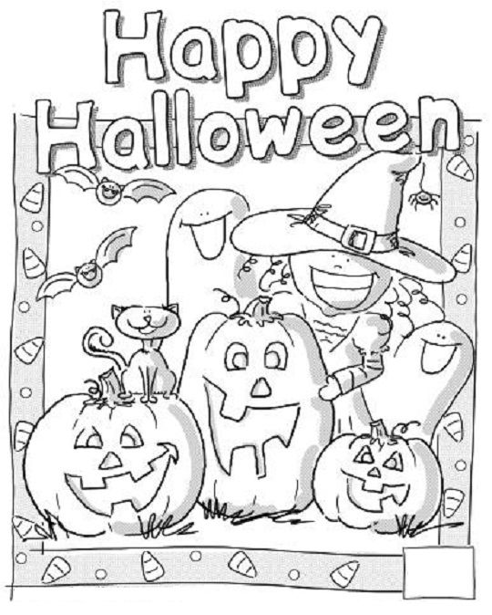 Printable Halloween Cards For Kids Coloring Home