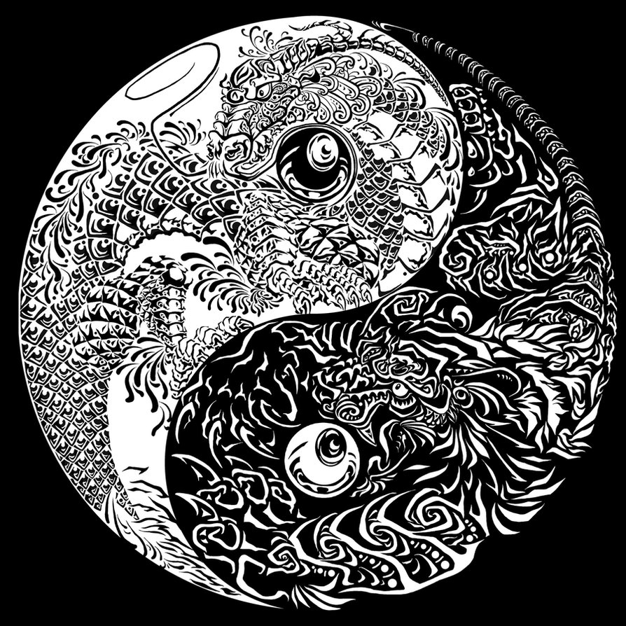 Yin and yang - Coloring Pages for Adults
