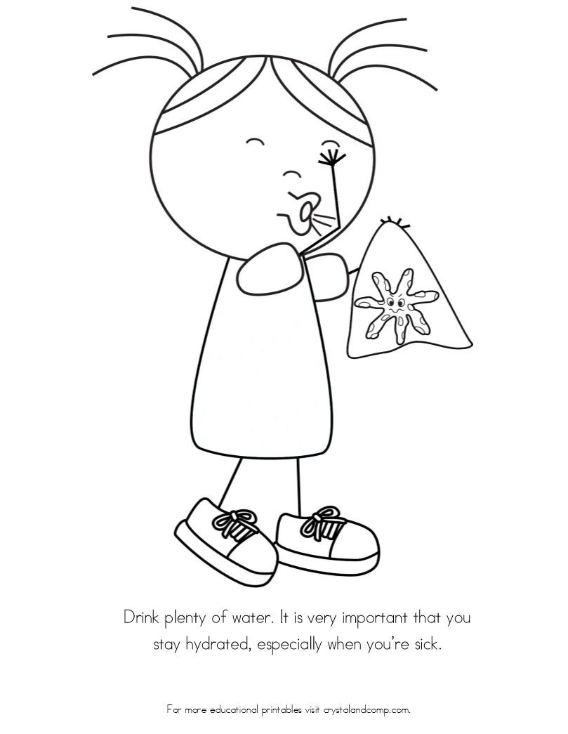 No More Spreading Germs Coloring Pages for Kids | Coloring for ...