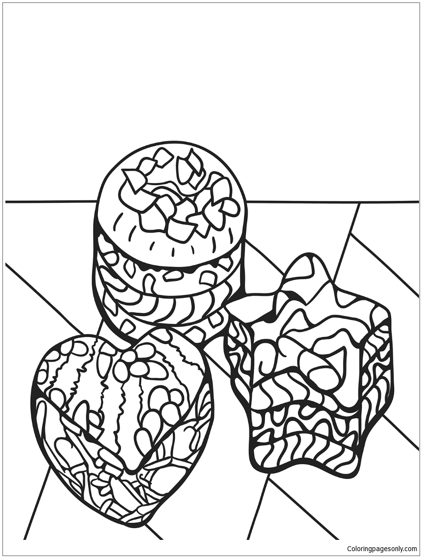 Zentangle Desserts Coloring Page - Free Coloring Pages Online