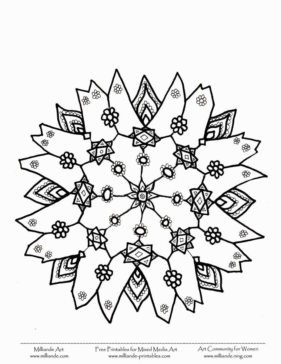 Free Coloring Page Snowflake - High Quality Coloring Pages