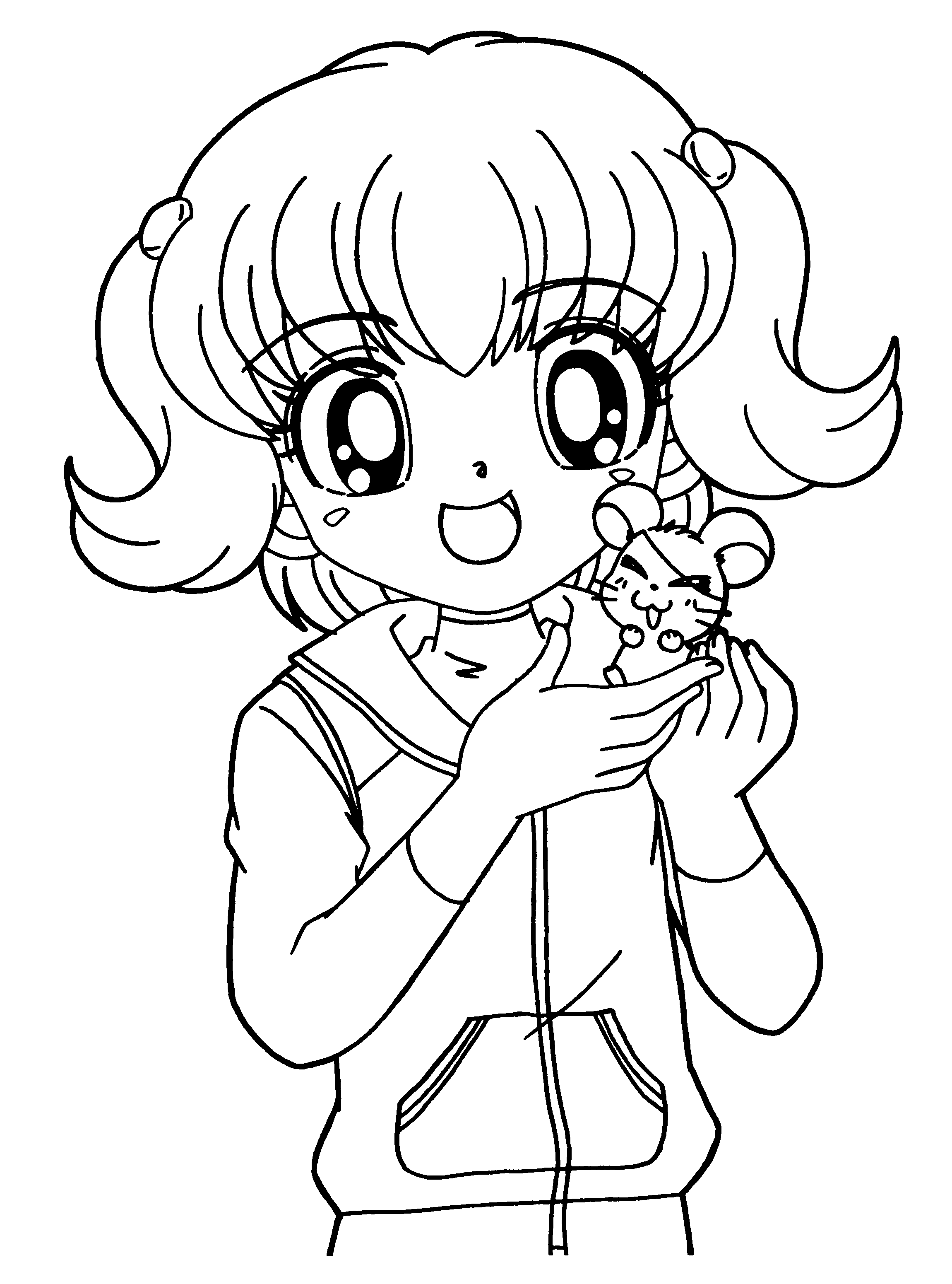 Cute Anime Animals Coloring Pages - High Quality Coloring Pages