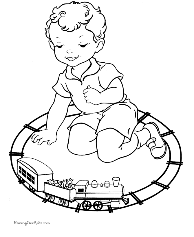 Christmas coloring pages - New toy train!
