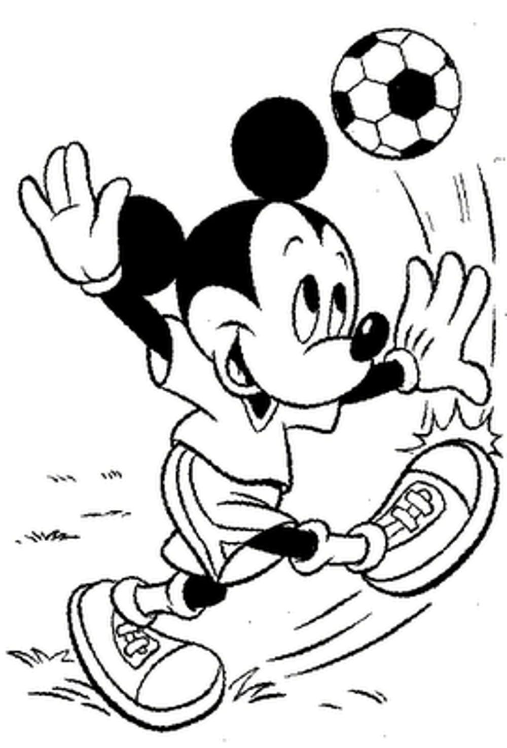 Free Printable Sports Coloring Pages Mickey Mouse With Ball ...