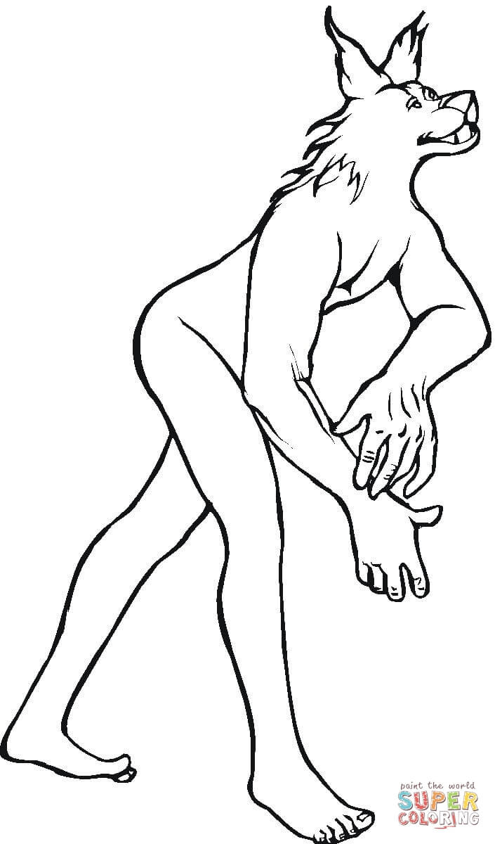 Werewolf coloring page | Free Printable Coloring Pages