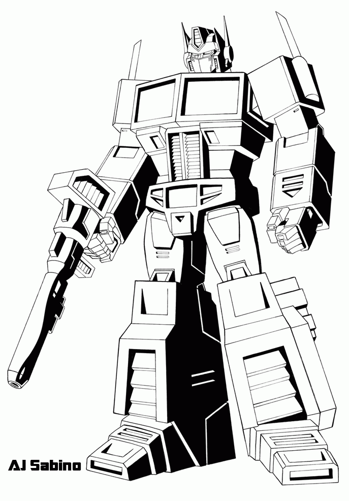 Coloring Optimus Prime - Coloring Pages for Kids and for Adults