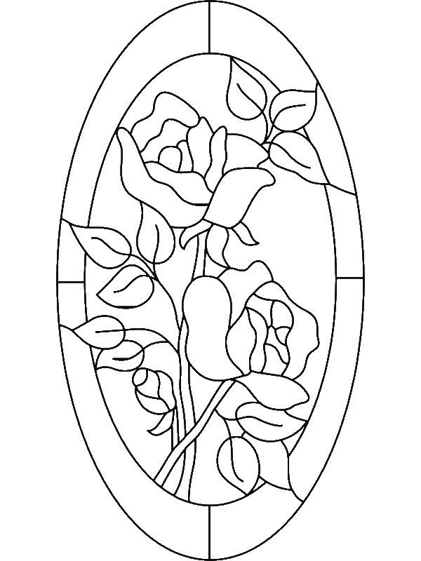 Stained Glass Flower Coloring Page Coloring Pages For Kids #i5 ...