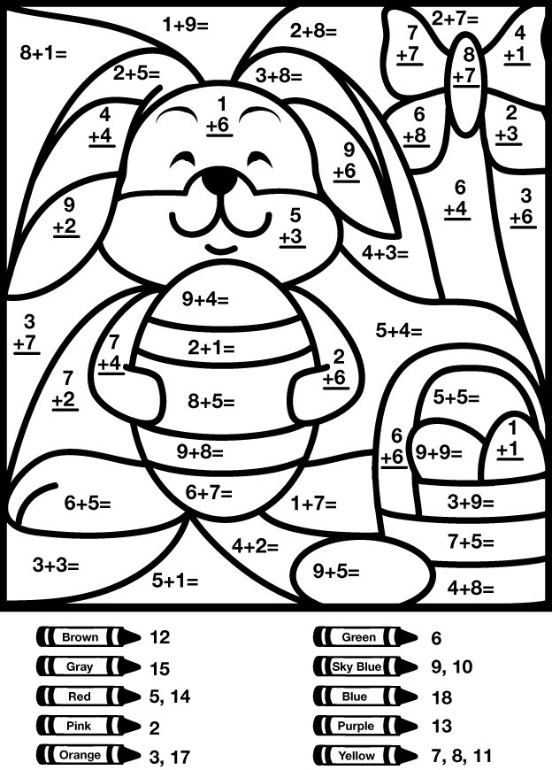 Color by Number Addition - Best Coloring Pages For Kids