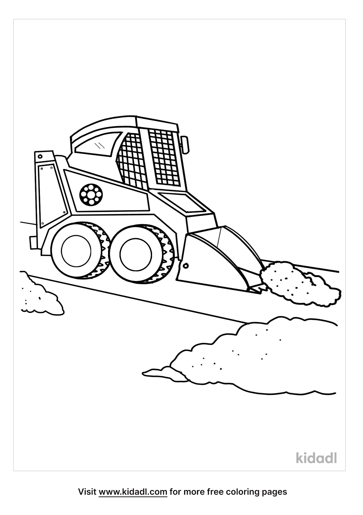 Skid Steer Coloring Pages | Free Vehicles Coloring Pages | Kidadl
