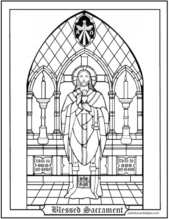 Blessed Sacrament Coloring Page ❤️+❤️ Catholic First Communion