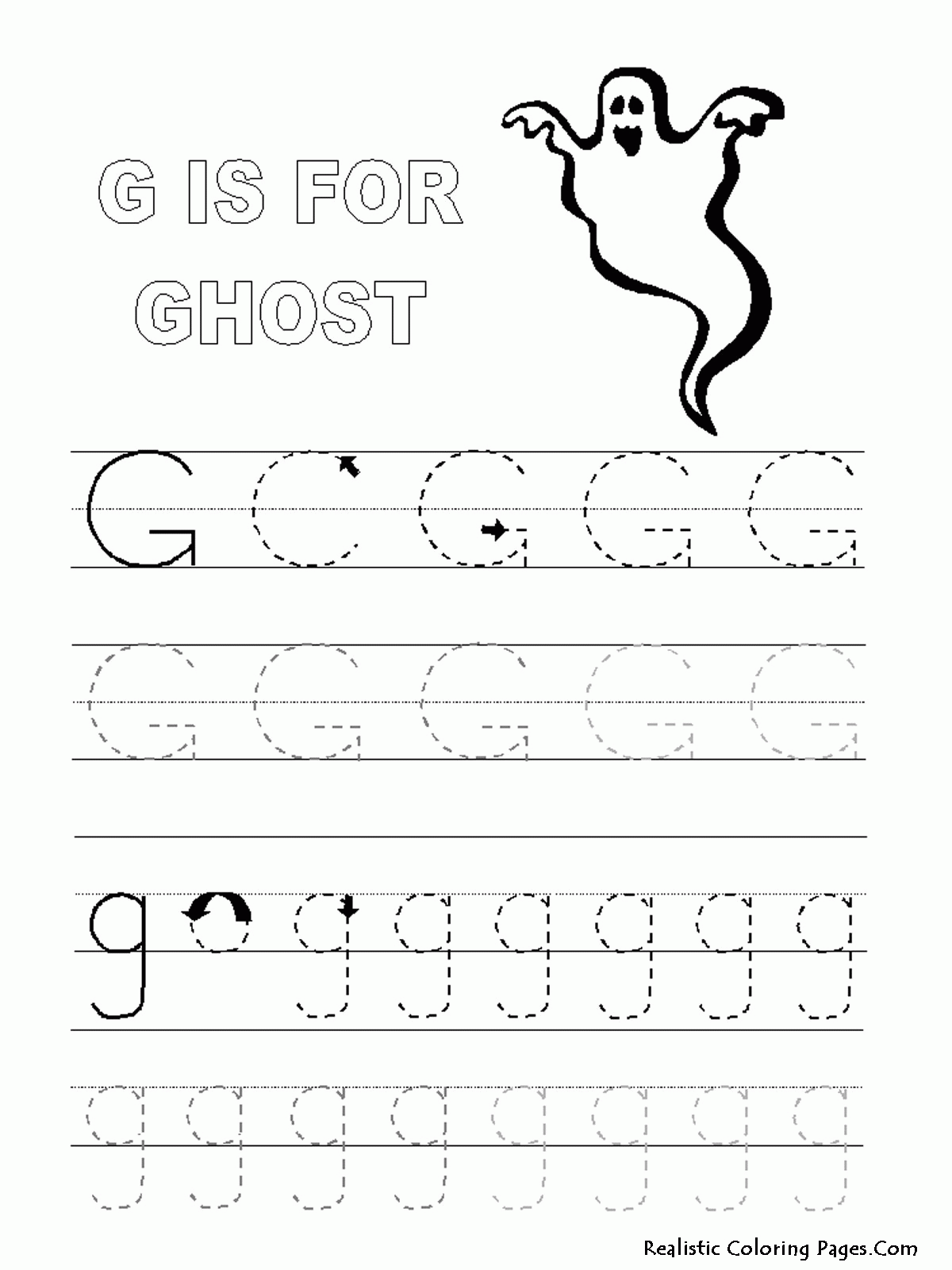 Letter G Coloring Pages Preschool Letter G Ghost Coloring Pages ...