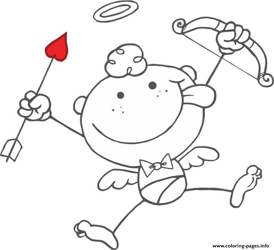 Cartoon Cupid With Bow And Arrow Coloring Pages Printable