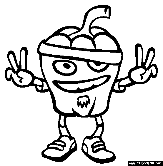Bell Pepper Coloring Page | Free Bell Pepper Online Coloring