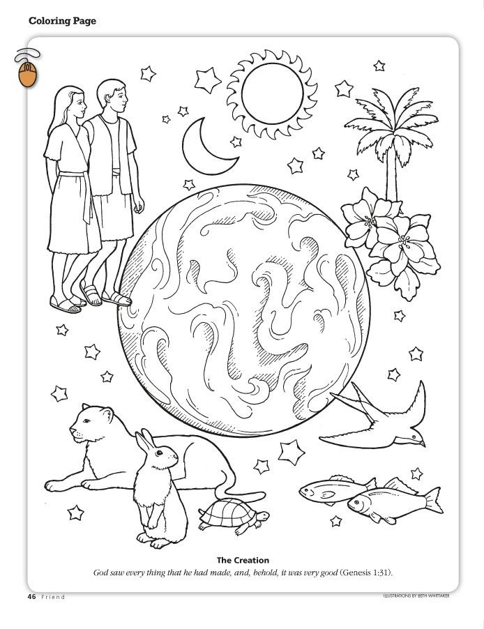 Pin by MaydreamRose on church things | Sunday school coloring pages, Creation  coloring pages, Lds coloring pages