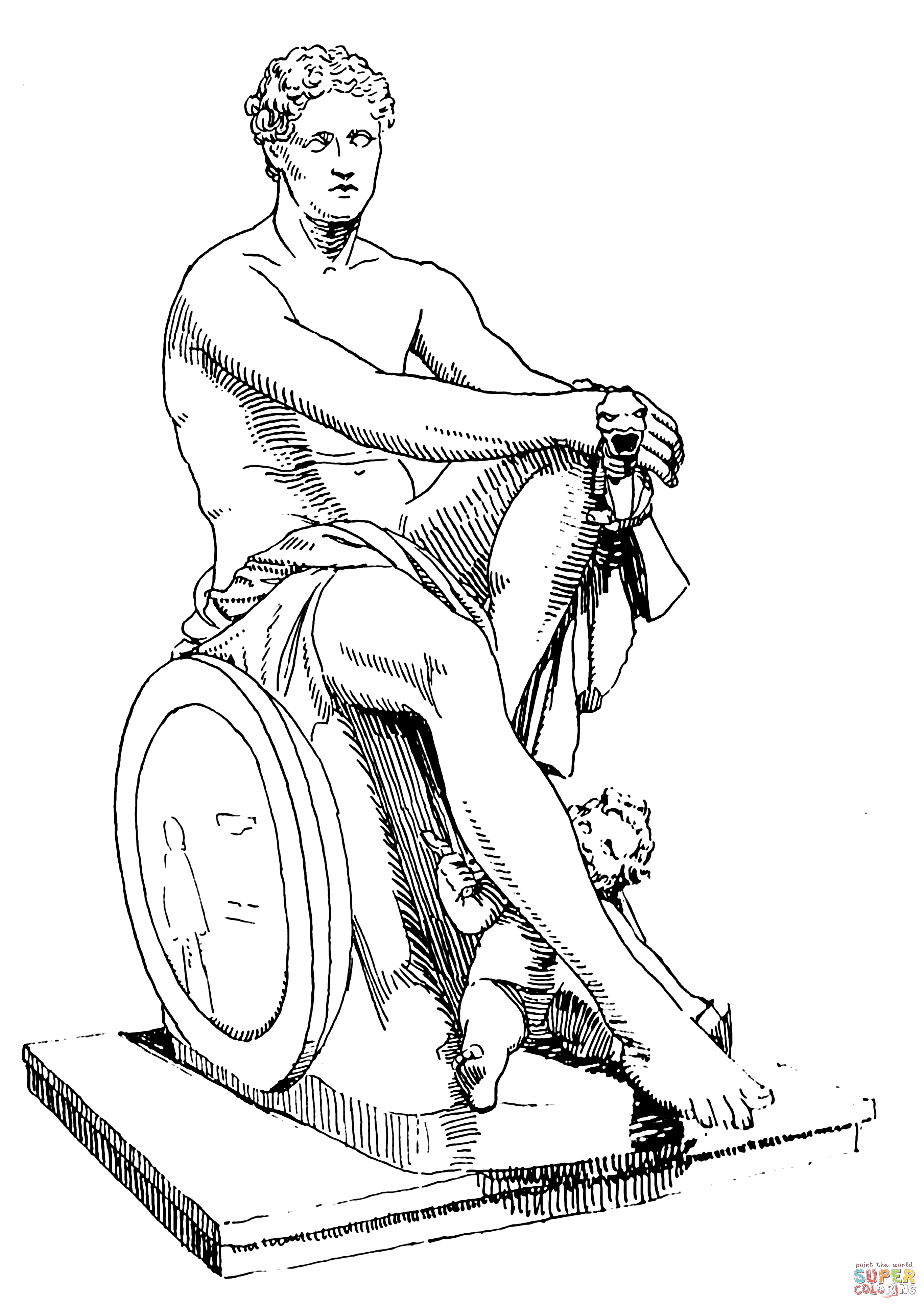 Ares Statue coloring page | Free Printable Coloring Pages