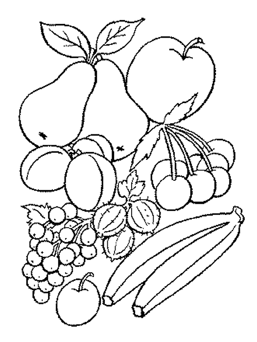 Tropical Fruits Coloring Pages - Coloring and Drawing