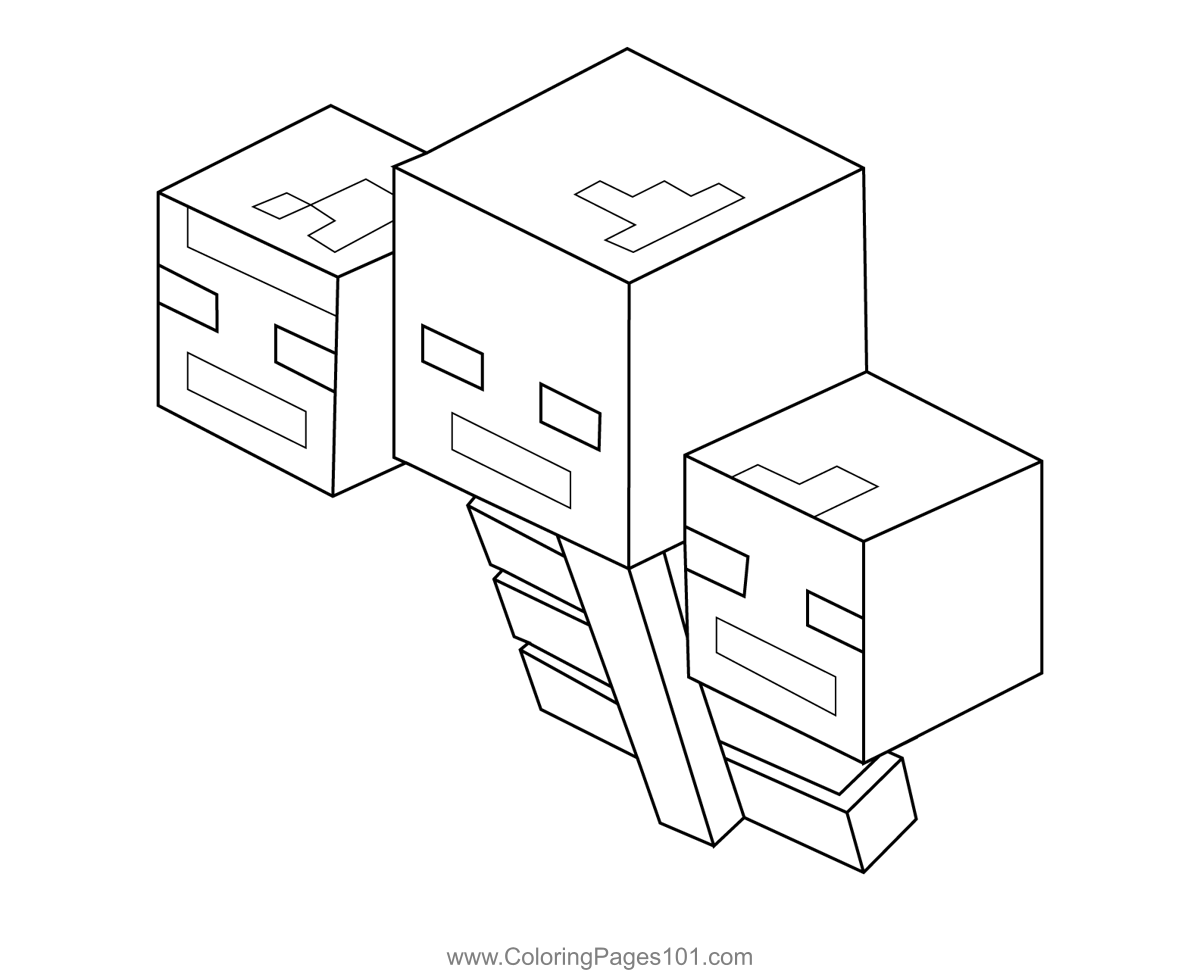 Wither Minecraft Coloring Page for Kids - Free Minecraft Printable Coloring  Pages Online for Kids - ColoringPages101.com | Coloring Pages for Kids