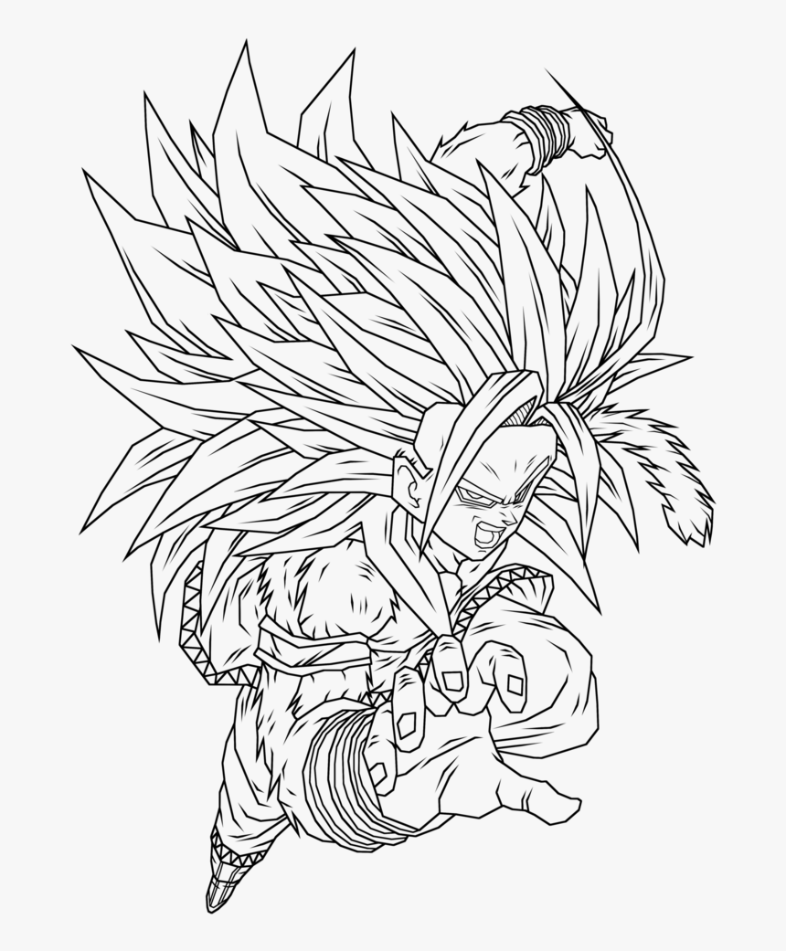 Goku Ssj5 Coloring Pages 3 By Morgan - Goku Super Saiyan 5 Drawing, HD Png  Download , Transparent Png Image - PNGitem