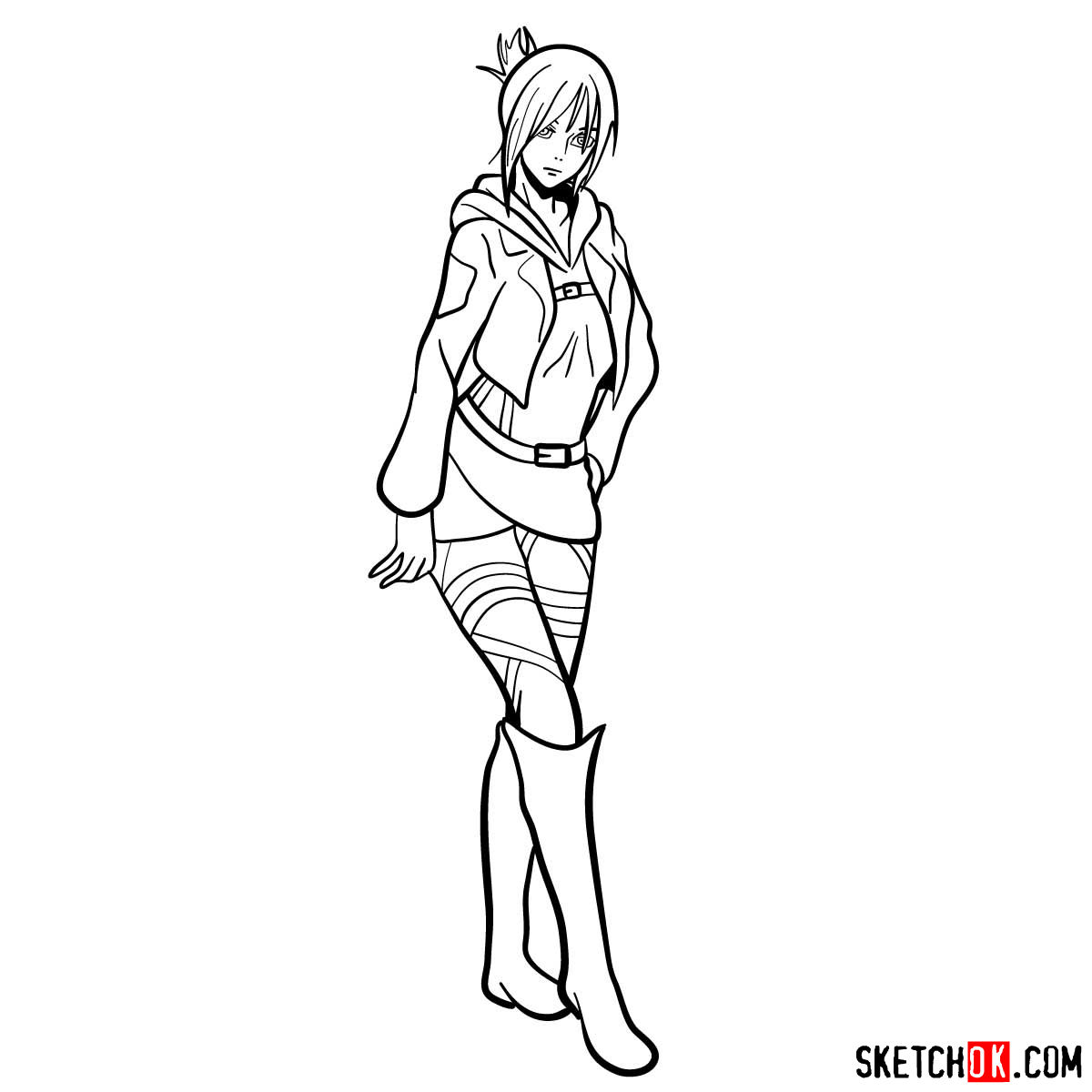 How to draw Annie Leonhardt | Attack on Titan - Sketchok easy drawing guides