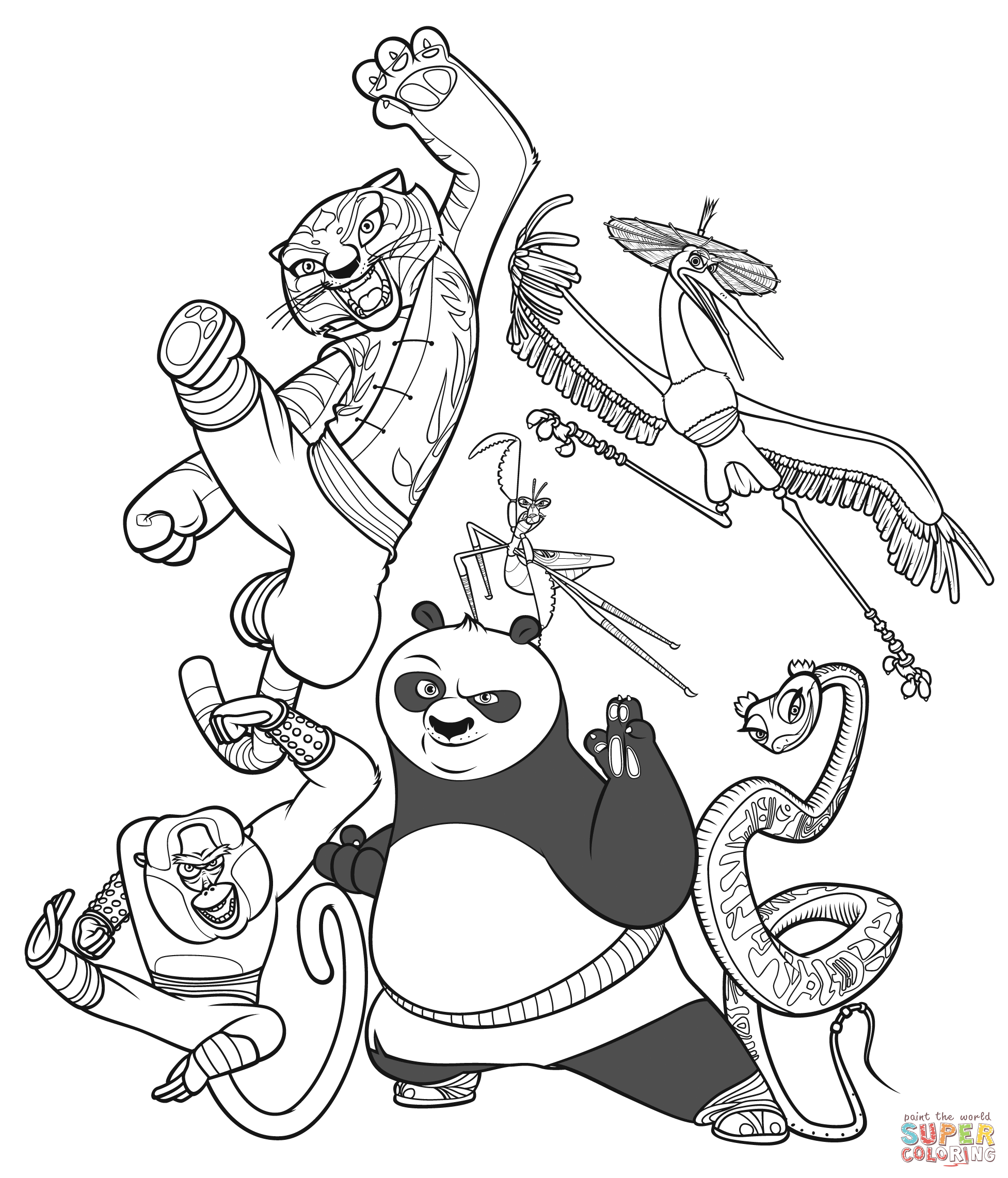 coloring pages kung fu panda | Only Coloring Pages