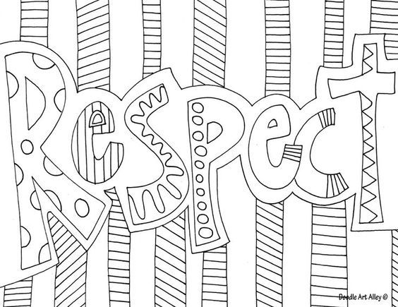 Respect http://www.doodle-art-alley.com | Adult Coloring Pages ...