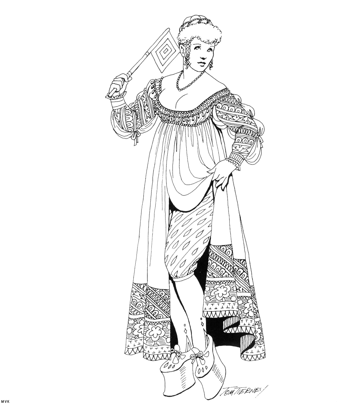 Renaissance Clothing Coloring Page Sketch Coloring Page