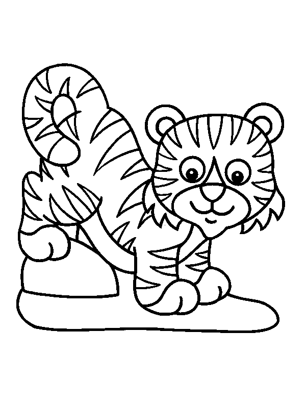Baby Tiger For Little Children Coloring Pages Free Printable ...