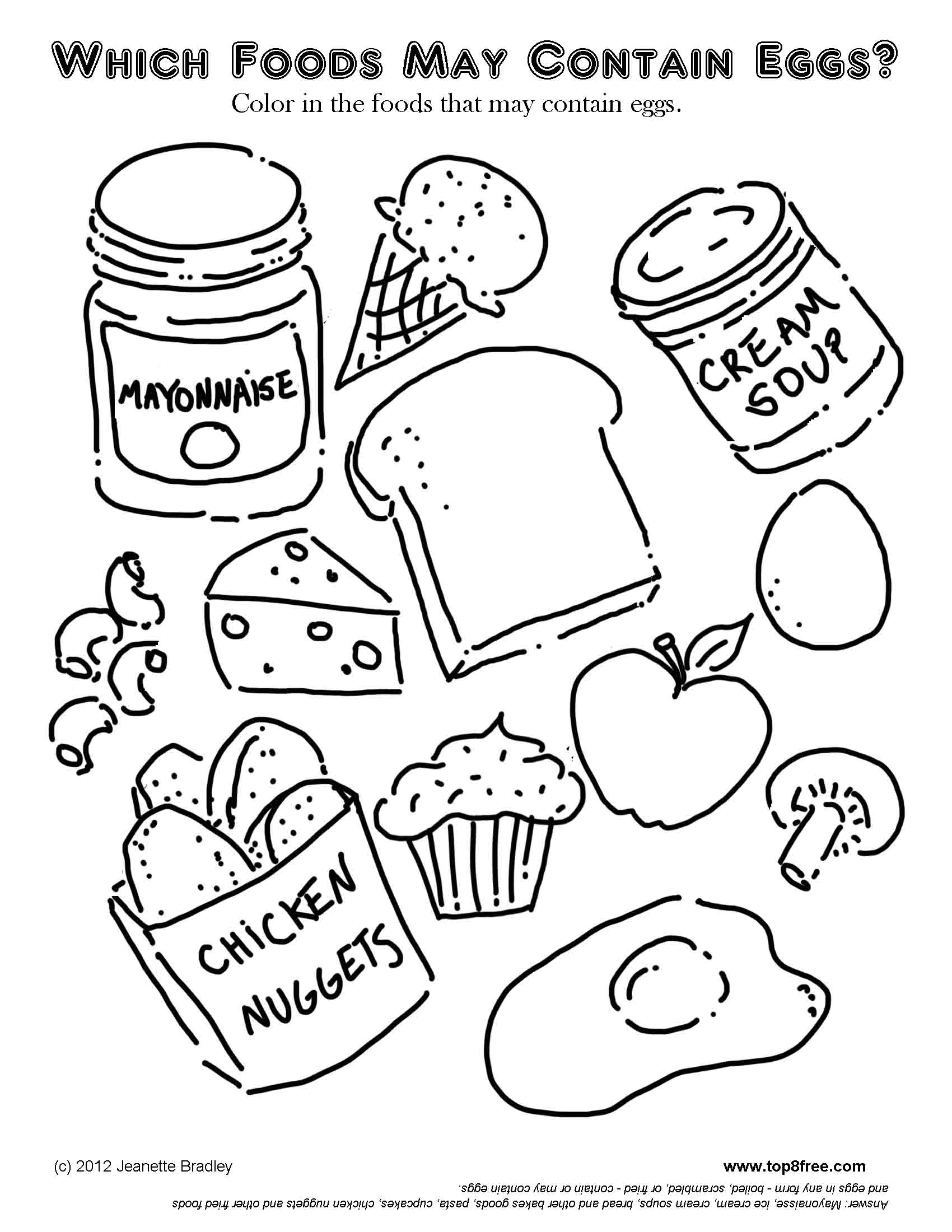Cute Foods Coloring Pages Free   Coloring Home