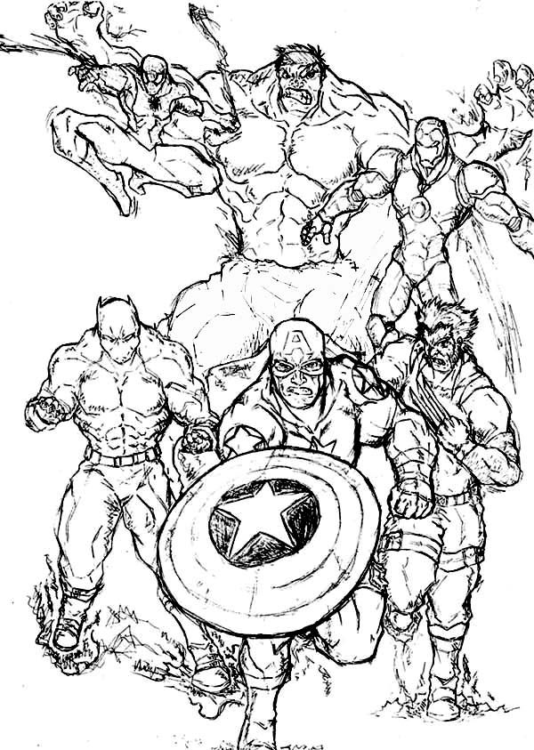 Printable Marvel Characters Coloring Pages - Coloring Home