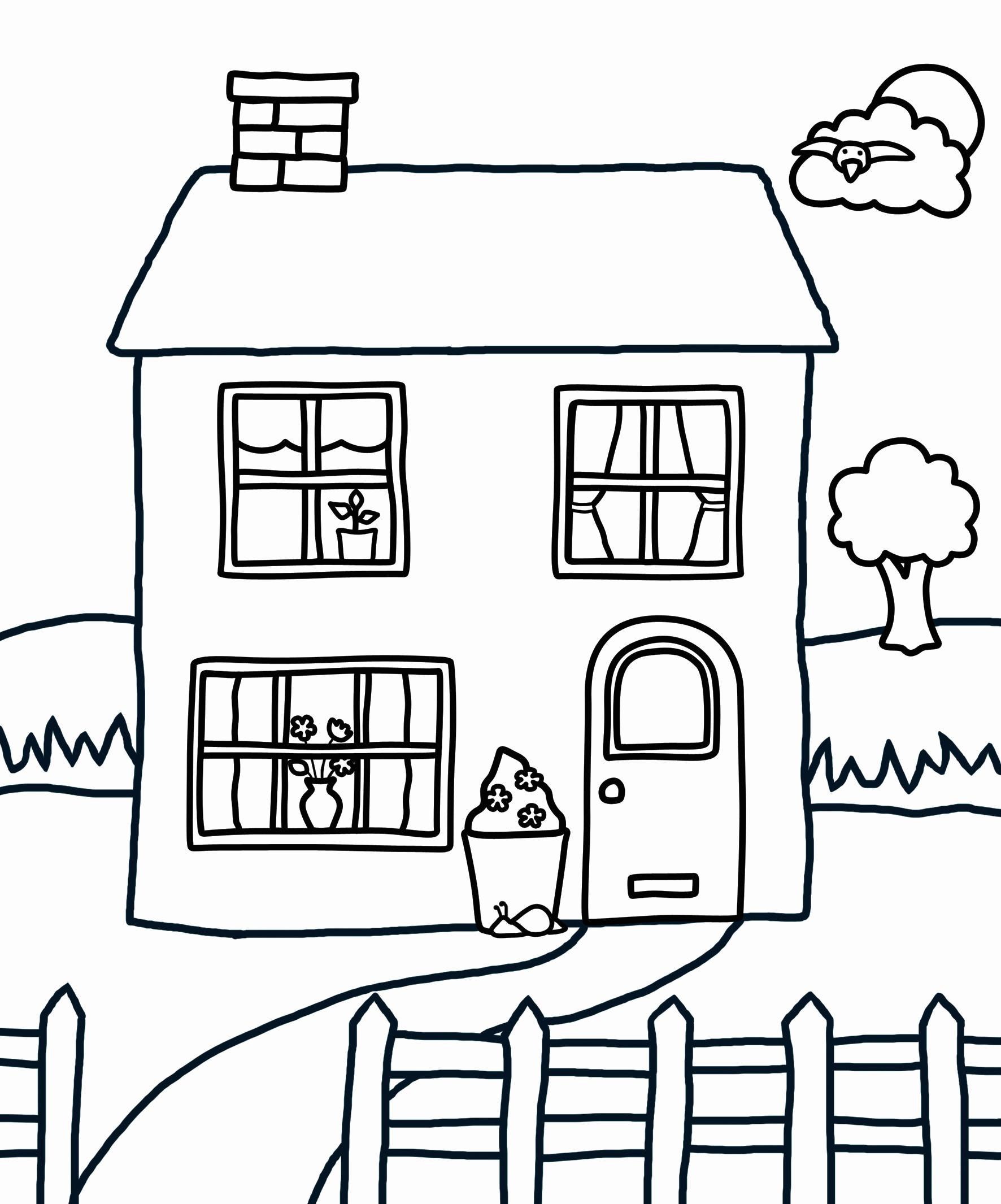 My House Coloring Pages For Kids #cyy : Printable Houses Coloring ...