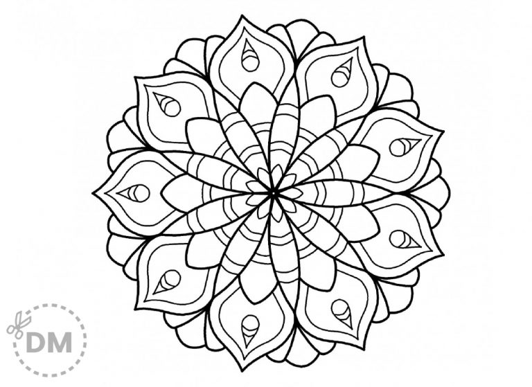 Simple Mandala Coloring Page for Kids and Adults - diy-magazine.com