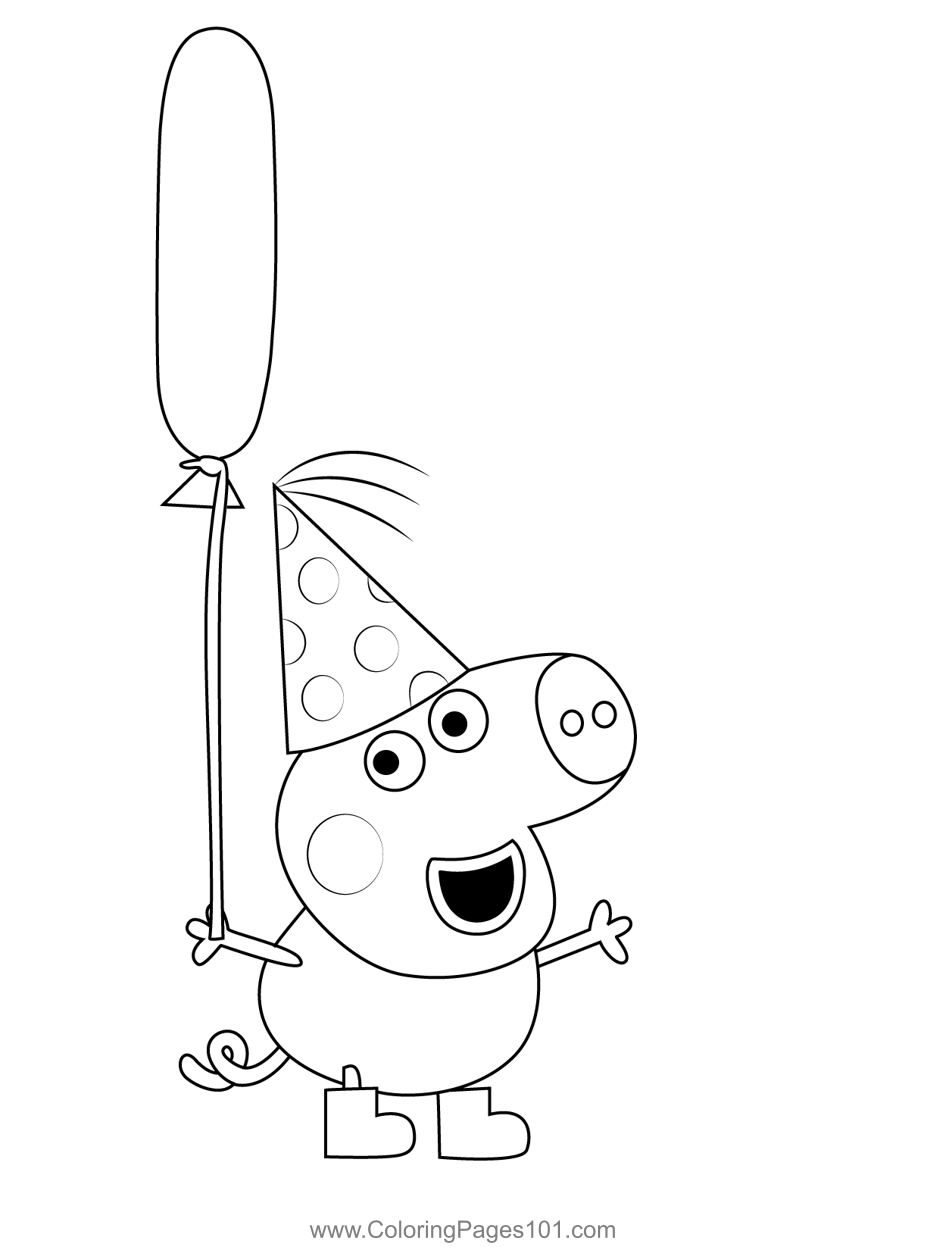 Enjoy Pig Birthday Coloring Page for Kids - Free Peppa Pig Printable Coloring  Pages Online for Kids - ColoringPages101.com | Coloring Pages for Kids