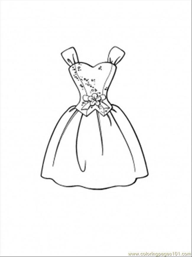 Beautiful Dress Coloring Page for Kids - Free Clothing Printable Coloring  Pages Online for Kids - ColoringPages101.com | Coloring Pages for Kids