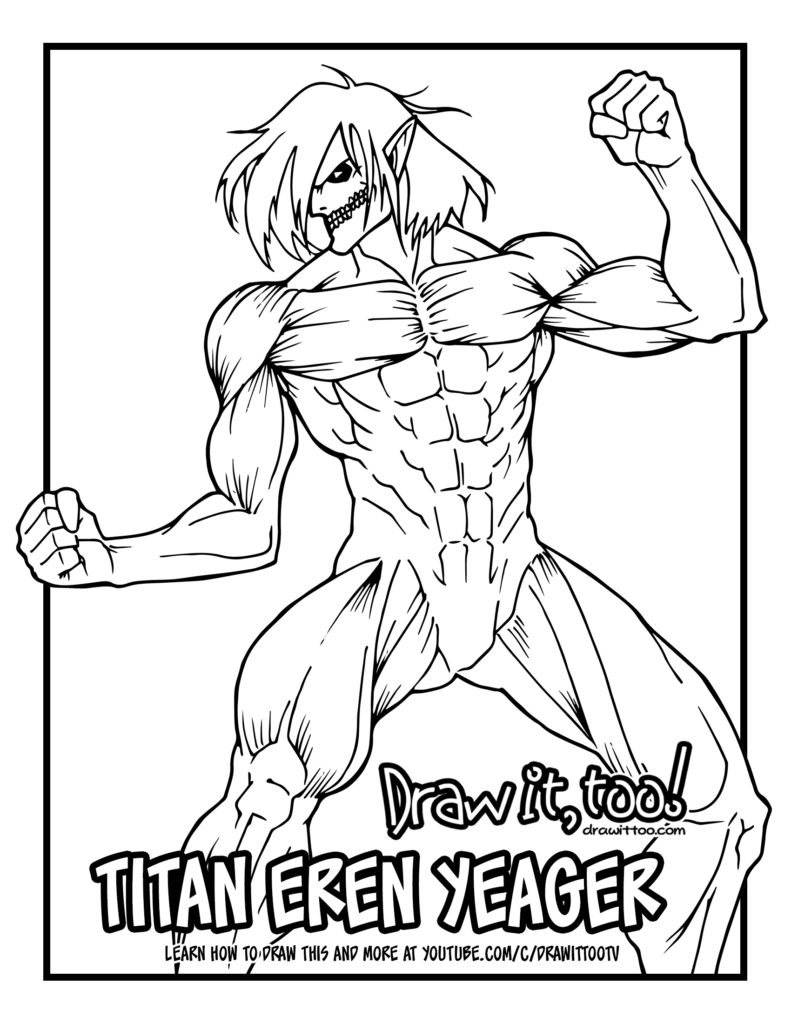 How to Draw EREN YEAGER in TITAN FORM (Attack on Titan) Drawing Tutorial |  Draw it, Too!