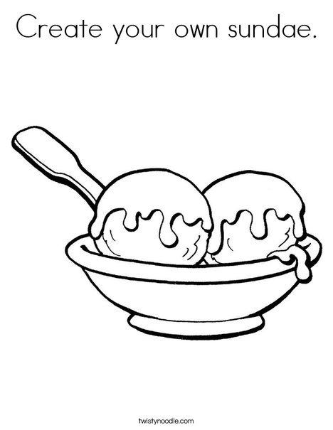 Create your own sundae Coloring Page - Twisty Noodle