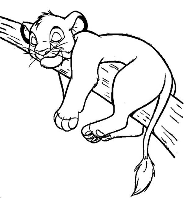 Simba Sleep Coloring Page - Download & Print Online Coloring Pages for Free  | Color Nimbus