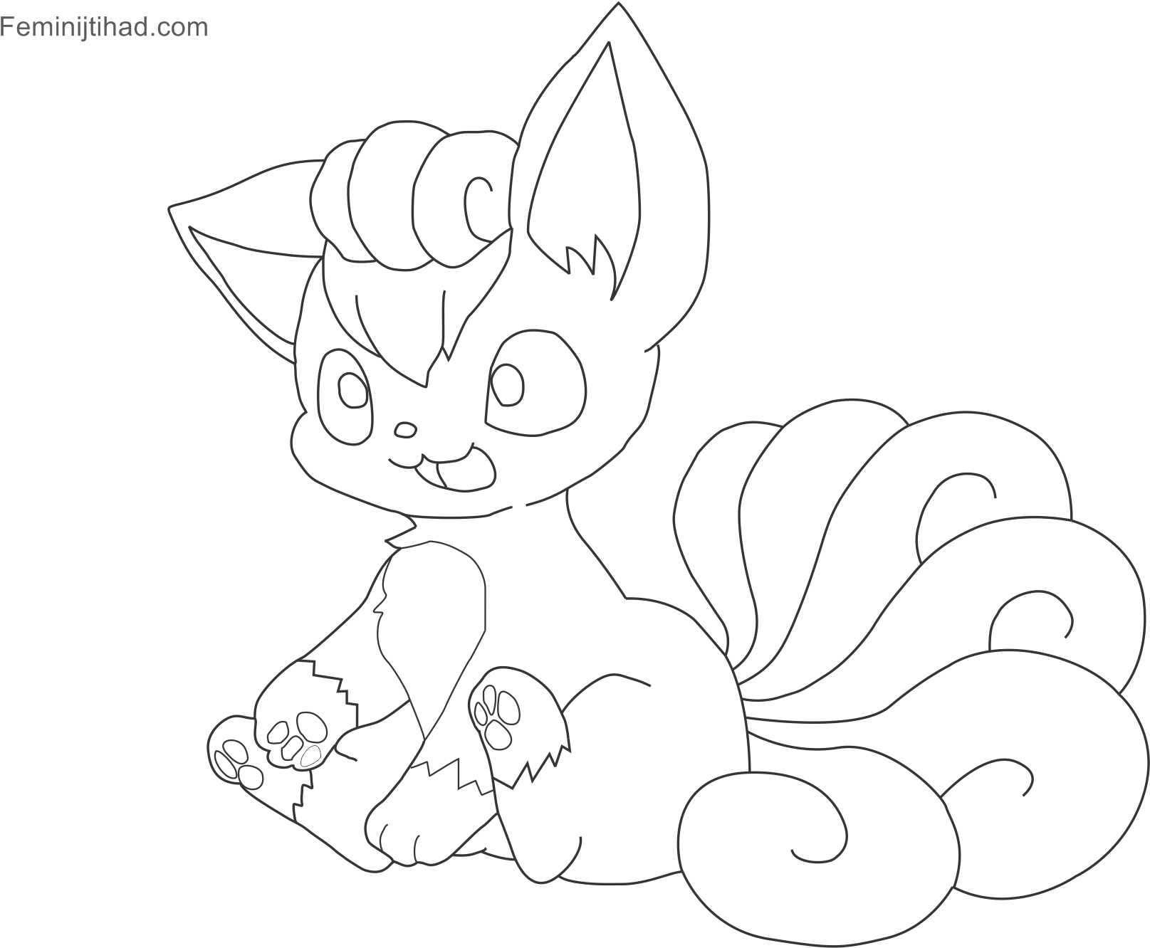 Download Pokemon Coloring Pages Ninetales - Vulpix - Full Size PNG Image -  PNGkit