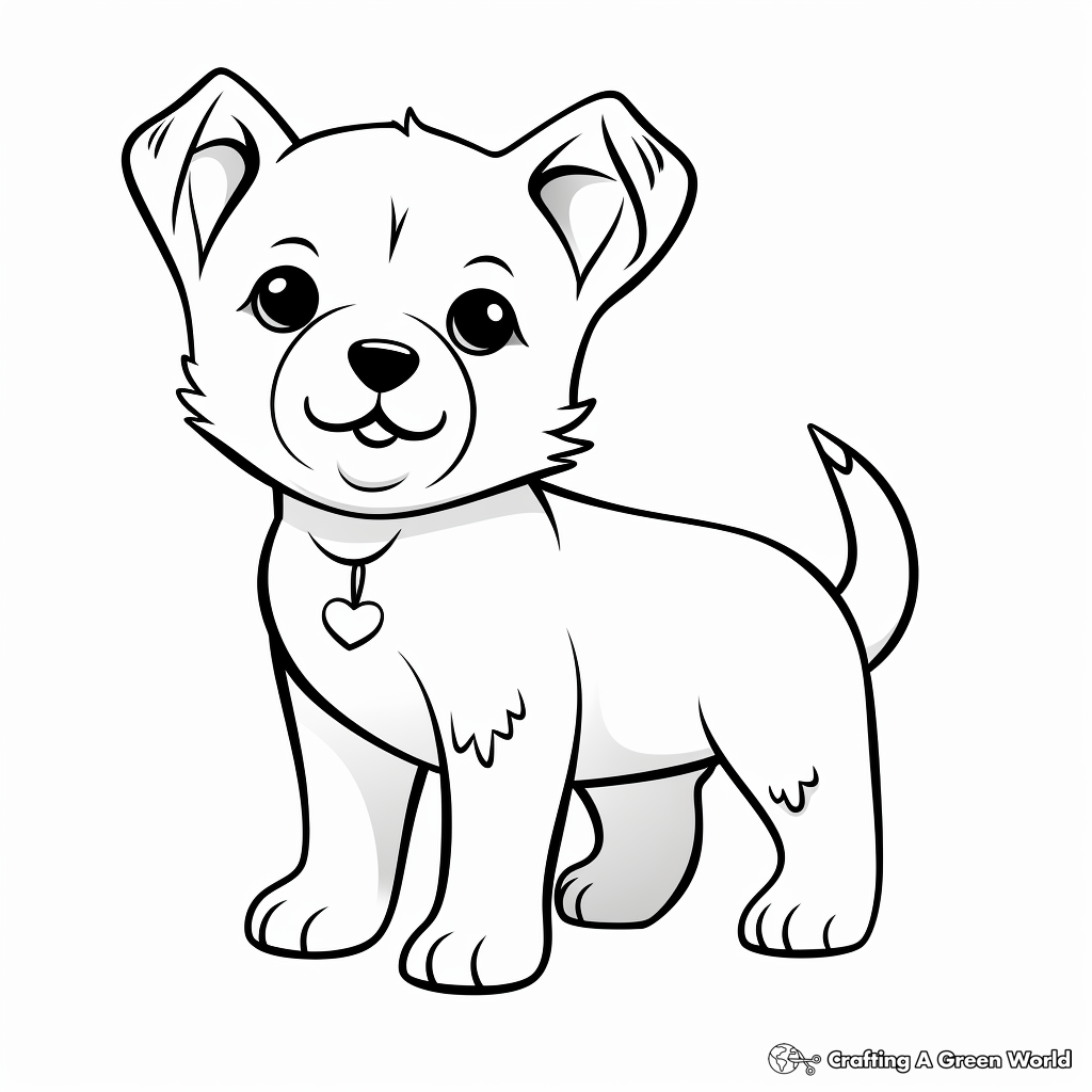 Kawaii Dog Coloring Pages - Free ...