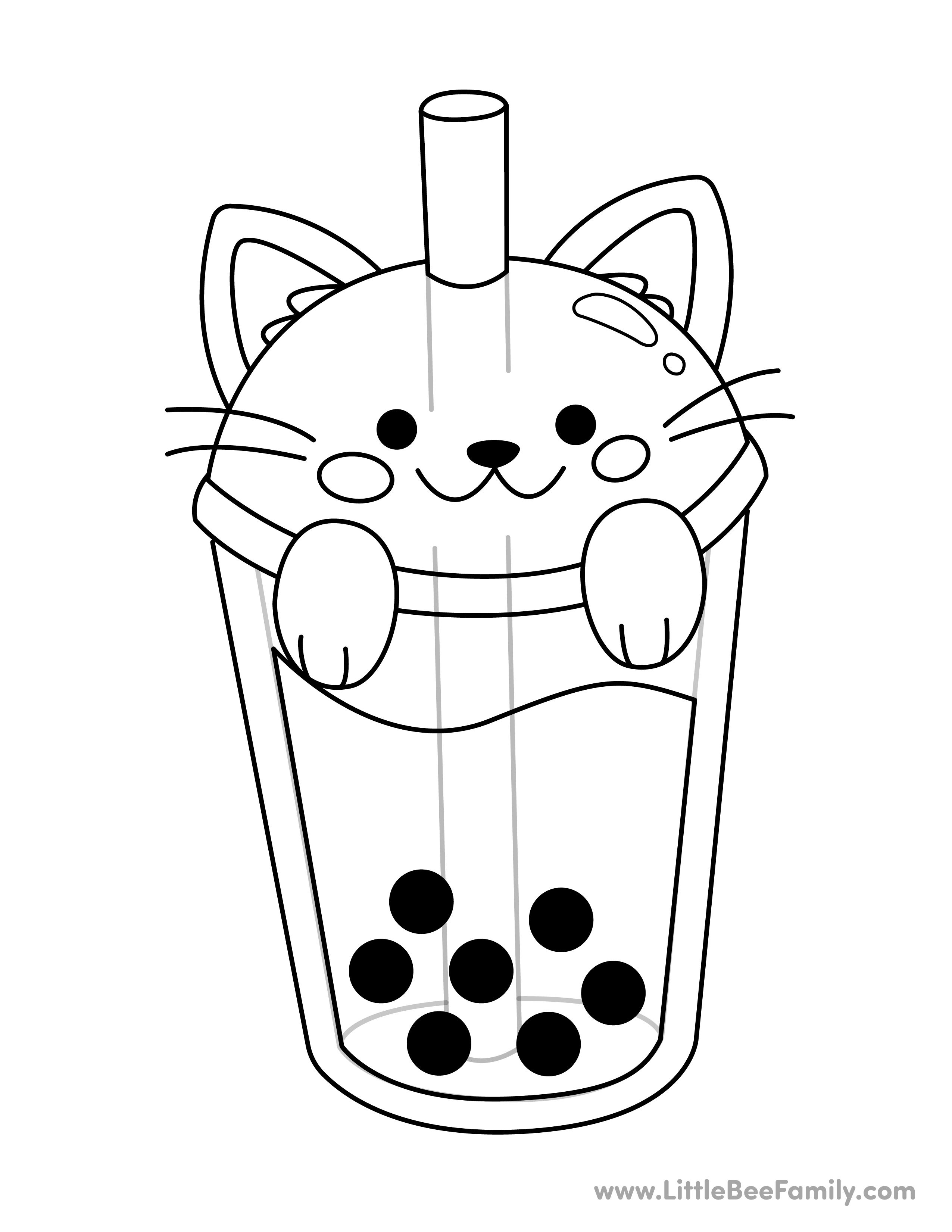 Boba Cat Coloring Page | Cat coloring ...