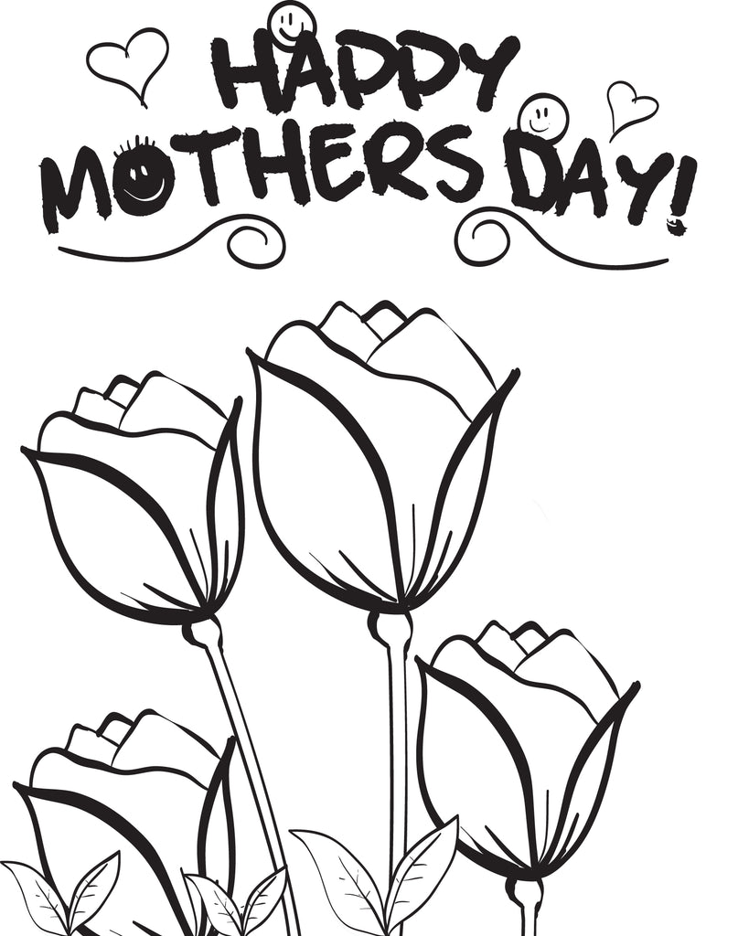 Printable Mother's Day Flowers Coloring Page for Kids #3 – SupplyMe