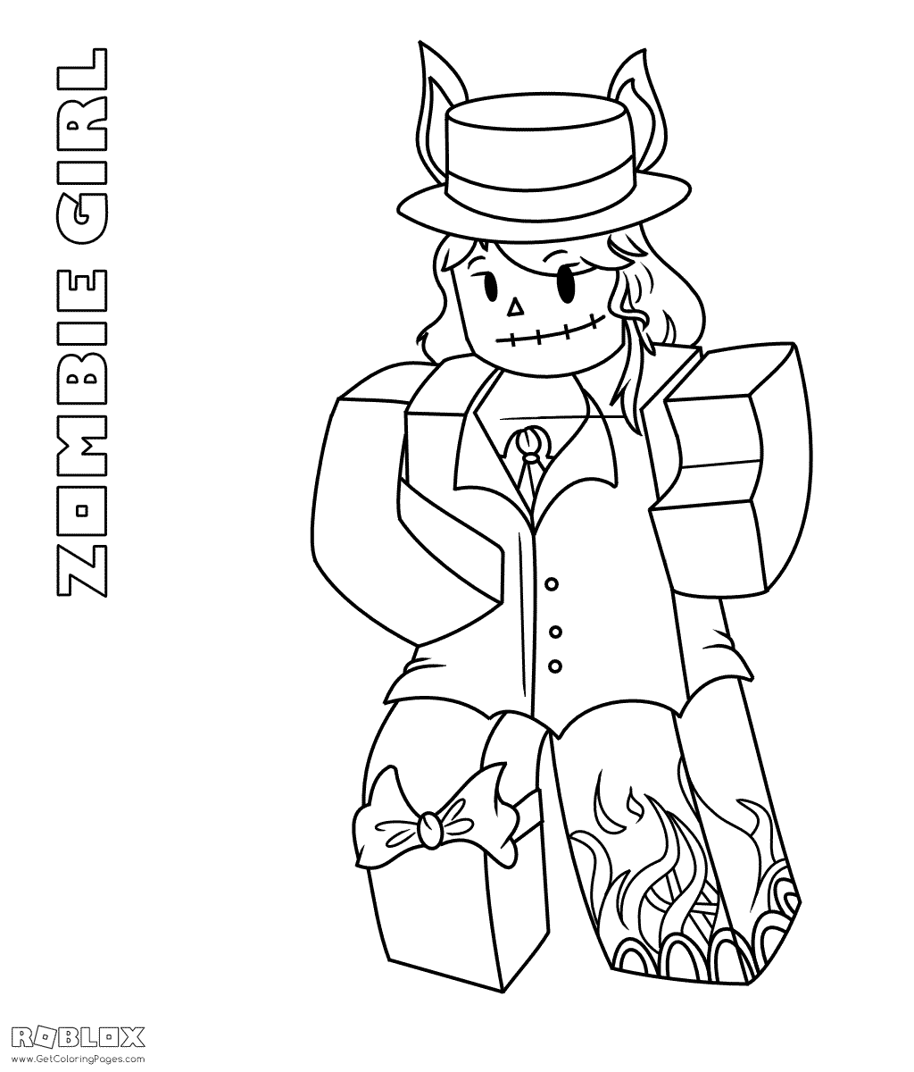 Roblox Zombie Girl Coloring Pages - Get Coloring Pages