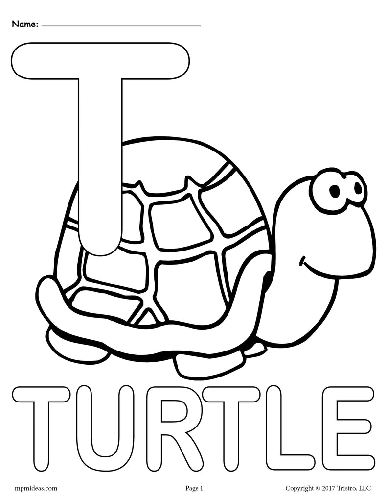 Letter T Alphabet Coloring Pages - 3 Printable Versions! – SupplyMe